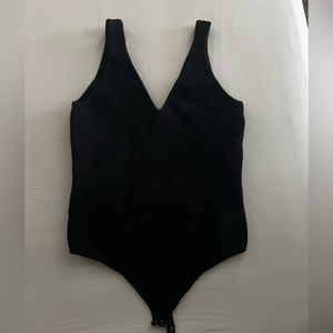 Abercrombie V Neck Bodysuit Tank Black Large
